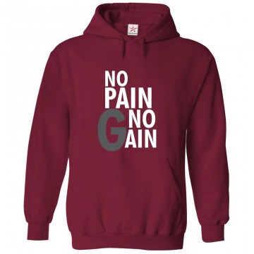 No Pain No Gain Classic Unisex Kids and Adults Pullover Hoodie For Fitness Enthusiasts									 									 									